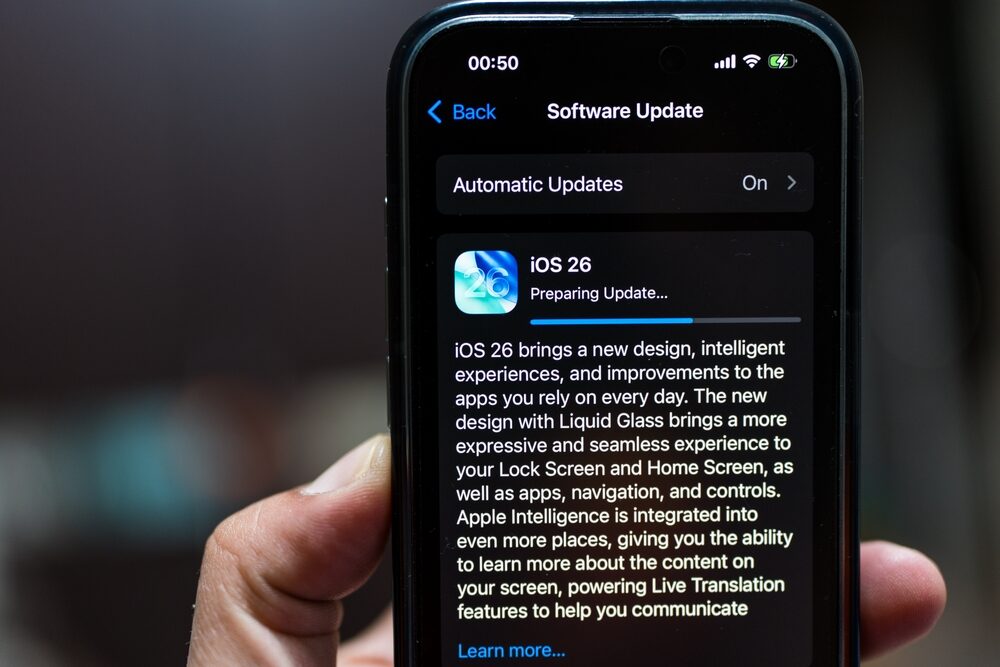 Screenshot della beta di iOS 27.2